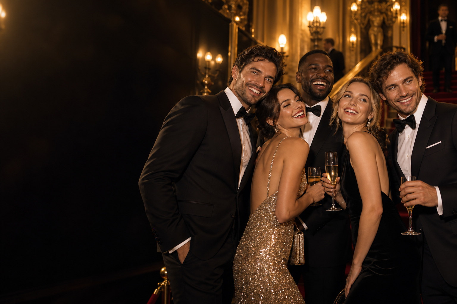 Des amis prennent la pose lors d’une fête